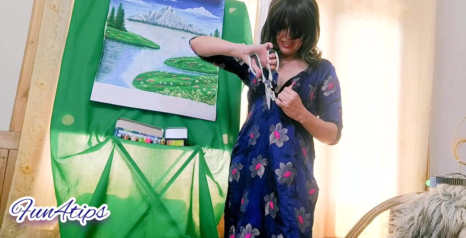 Skinny Bitch Tearing Her Clothes