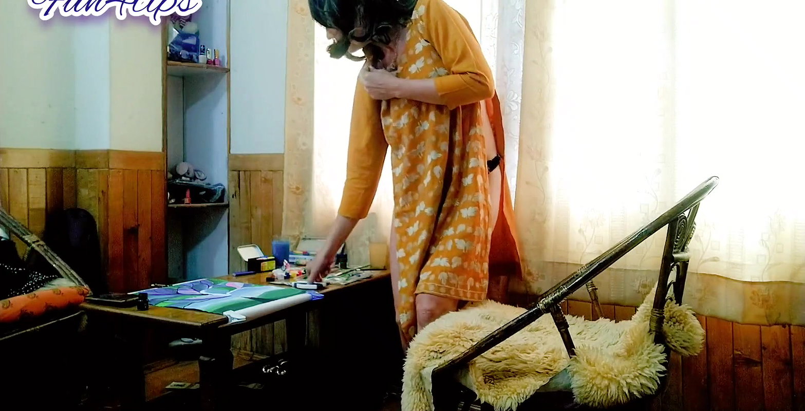 Slut Tearing her clothes