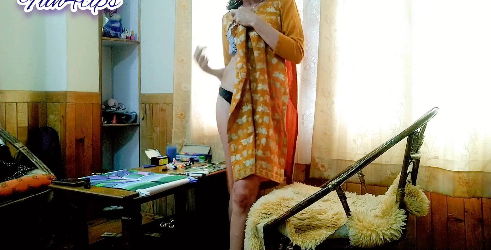 Slut Tearing her clothes