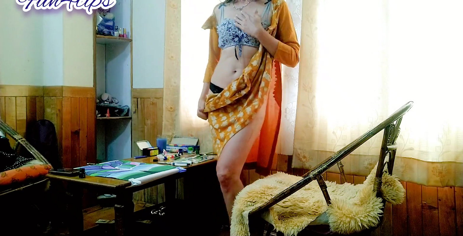 Slut Tearing her clothes