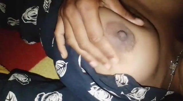 Very sexy girl squeeze her boob