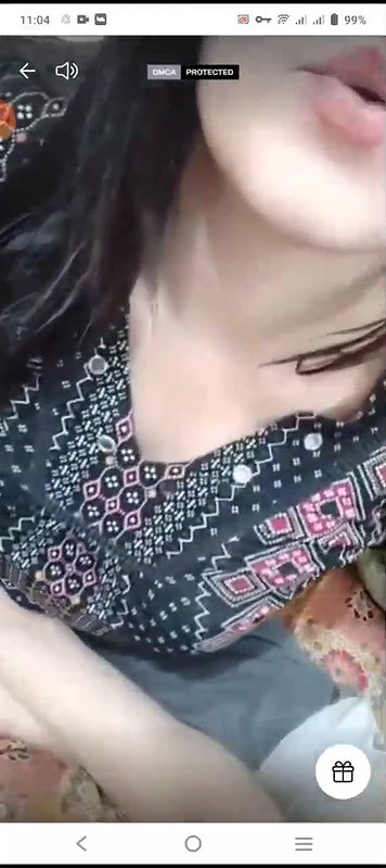 Hot Babe Pressing Boobs on Tango Live ~ with Partial Face