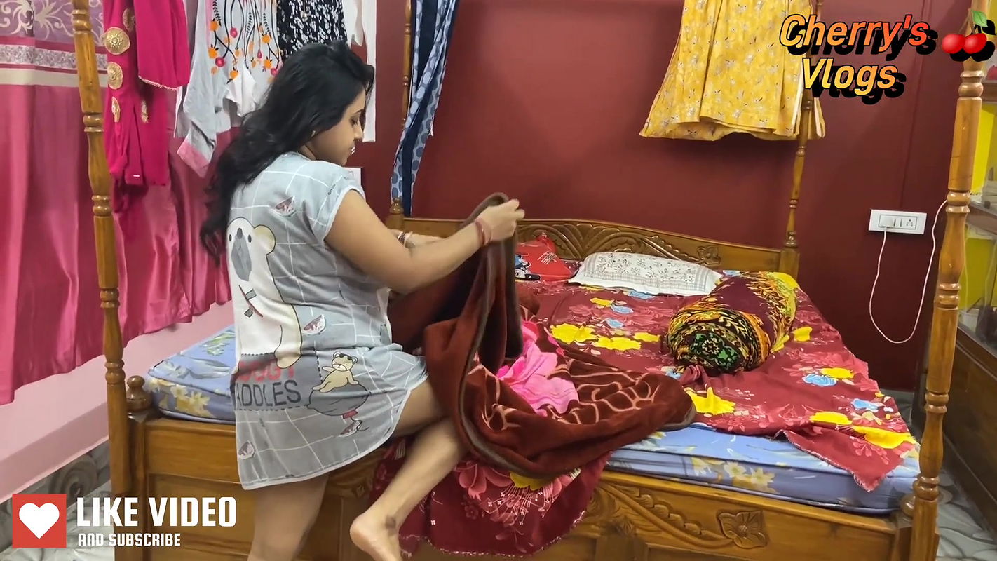 Cherry’s  Vlogs| aunty hot vlog clean | hot vlog | cleaning | bed