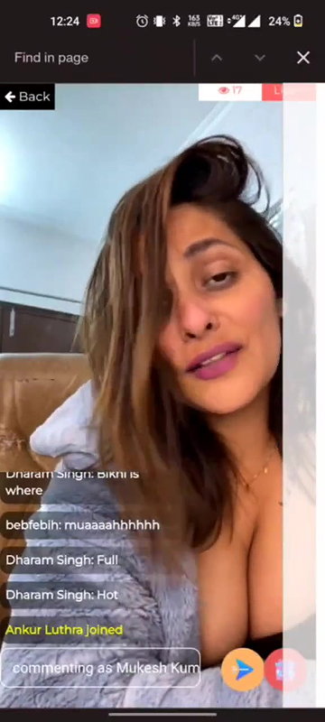 Vansheen Verma Showing Deep Cleavage & Navel to Tease on App Live ~ Omg Bikini live