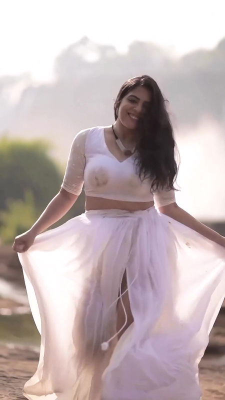 Honeyisac Sexy Jiggling big boobs in white dress