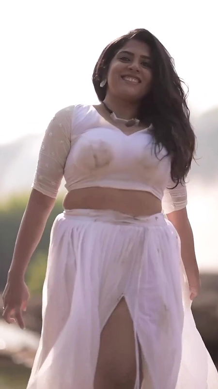 Honeyisac Sexy Jiggling big boobs in white dress