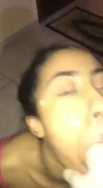 Amateur Girl With Braces Deepthroating and Getting Facial