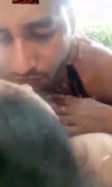 Horny lover outdoor fun sex boob Sucking