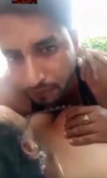 Horny lover outdoor fun sex boob Sucking