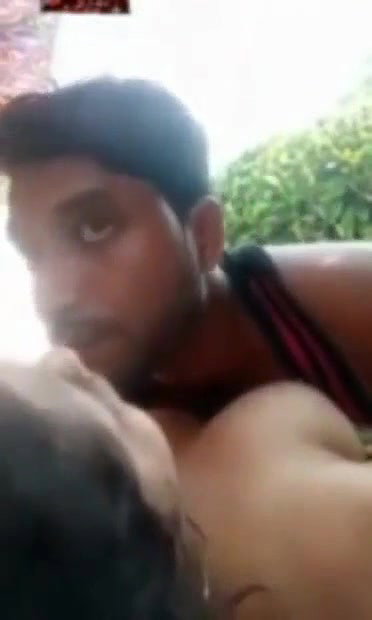 Horny lover outdoor fun sex boob Sucking