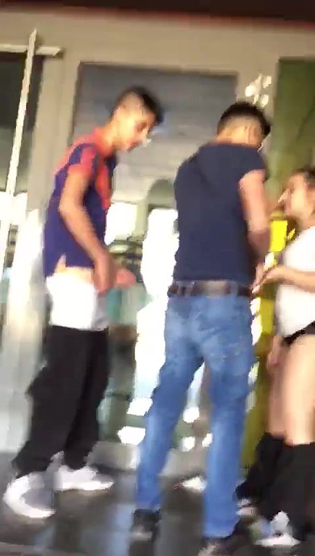 Nymphomaniac Girl Sucking Multiple Dicks Outside