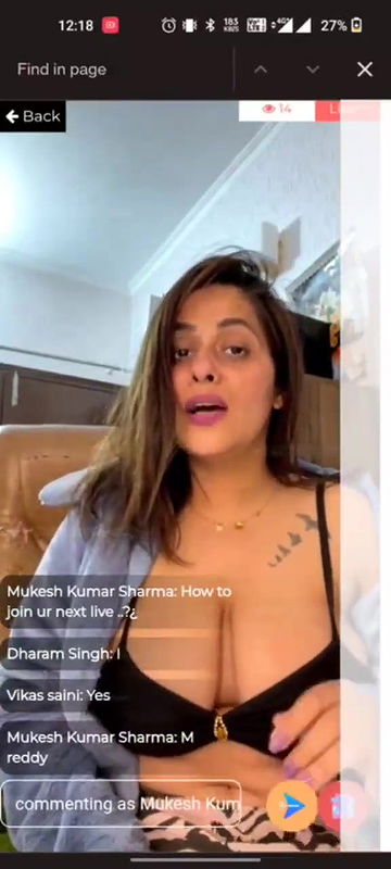 Vansheen Verma Showing Deep Cleavage & Navel to Tease on App Live ~ Omg Bikini live