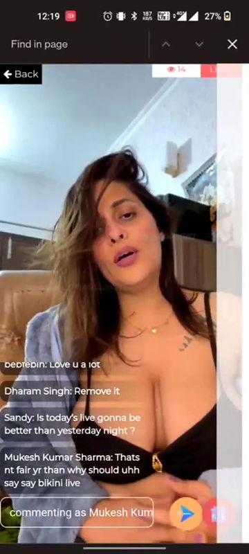 Vansheen Verma Showing Deep Cleavage & Navel to Tease on App Live ~ Omg Bikini live