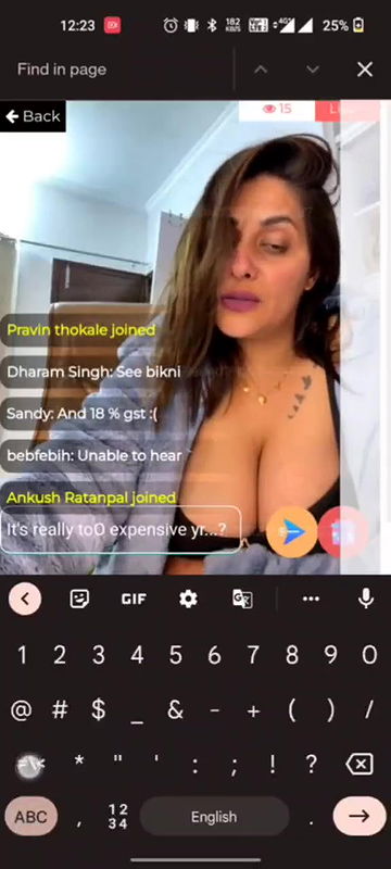 Vansheen Verma Showing Deep Cleavage & Navel to Tease on App Live ~ Omg Bikini live
