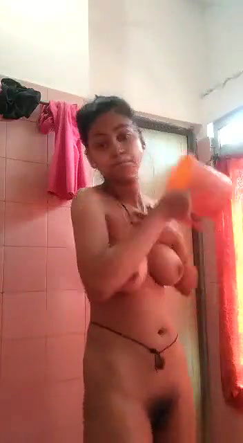Desi Girl bathing for Lover