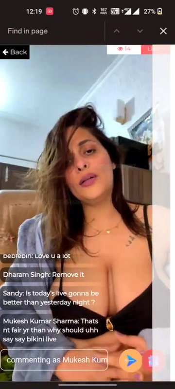 Vansheen Verma Showing Deep Cleavage & Navel to Tease on App Live ~ Omg Bikini live