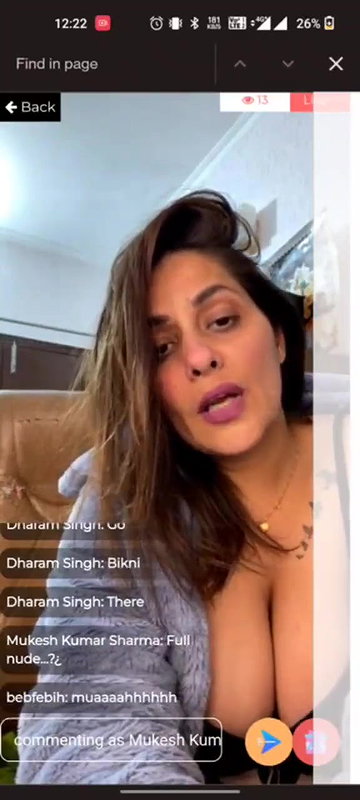 Vansheen Verma Showing Deep Cleavage & Navel to Tease on App Live ~ Omg Bikini live