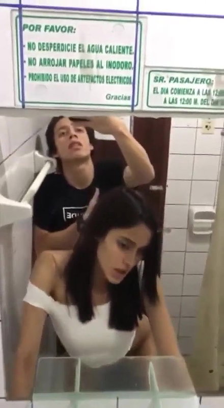 Couple fucking in toilet