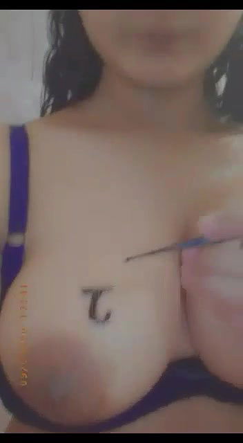 Sexy girl name on boobs