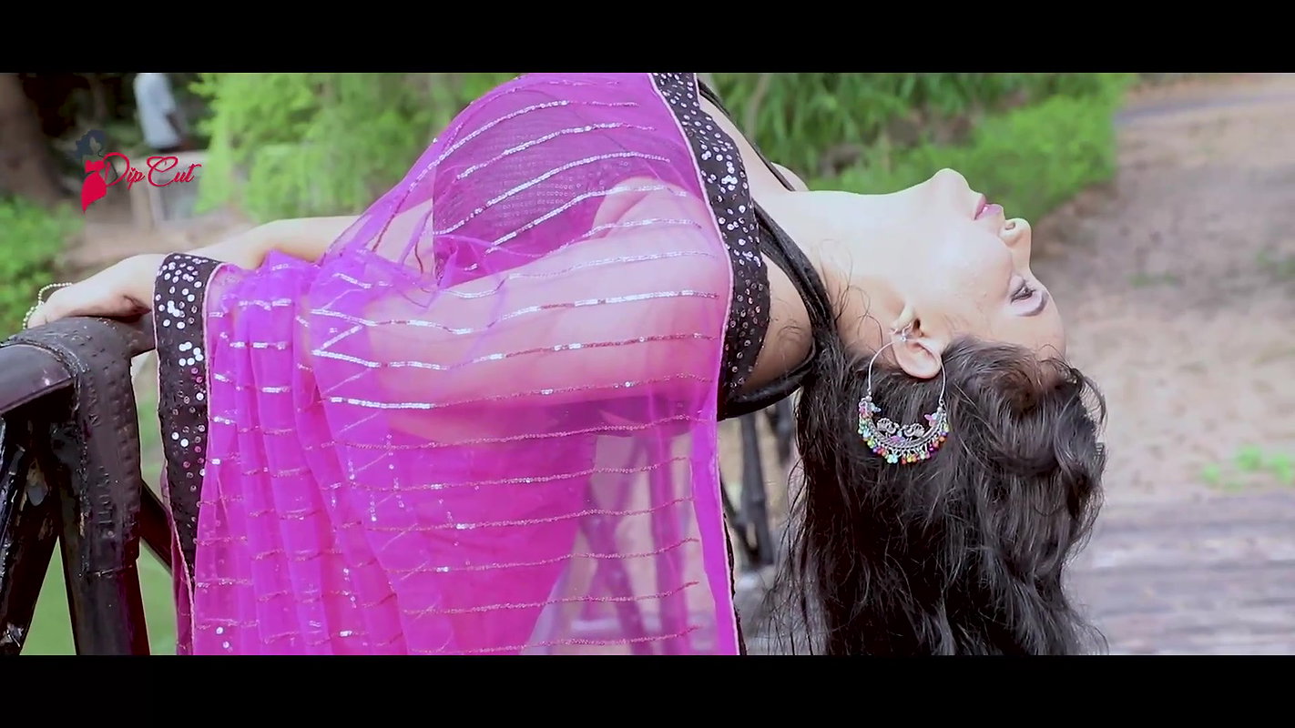 Varsha Flaunting Sexy Armpits & Deep Navel in Pink Net Saree