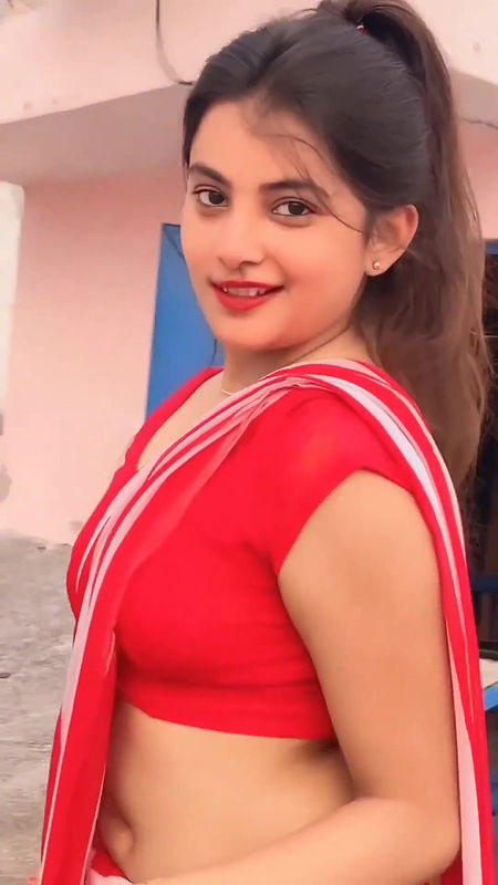 sanchita sexy navel in red saree