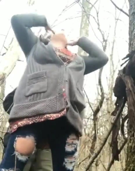 Horny couple fucking in the jungle