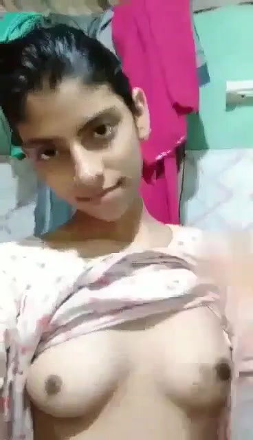 Cute Slim Girl Showing Her Small Boobs