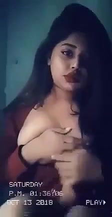 Sexy College Teen Showing & Playing with Boobs
