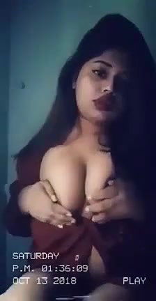 Sexy College Teen Showing & Playing with Boobs