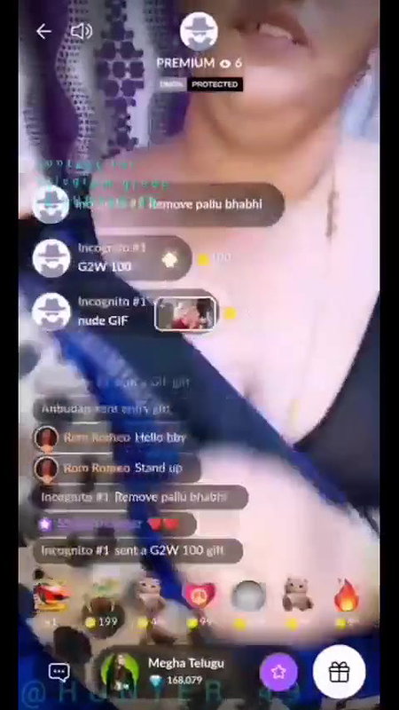 MEGHA TELUGU SHOWING HER BIG BOOBS ON TANGO LIVE WITH FACE