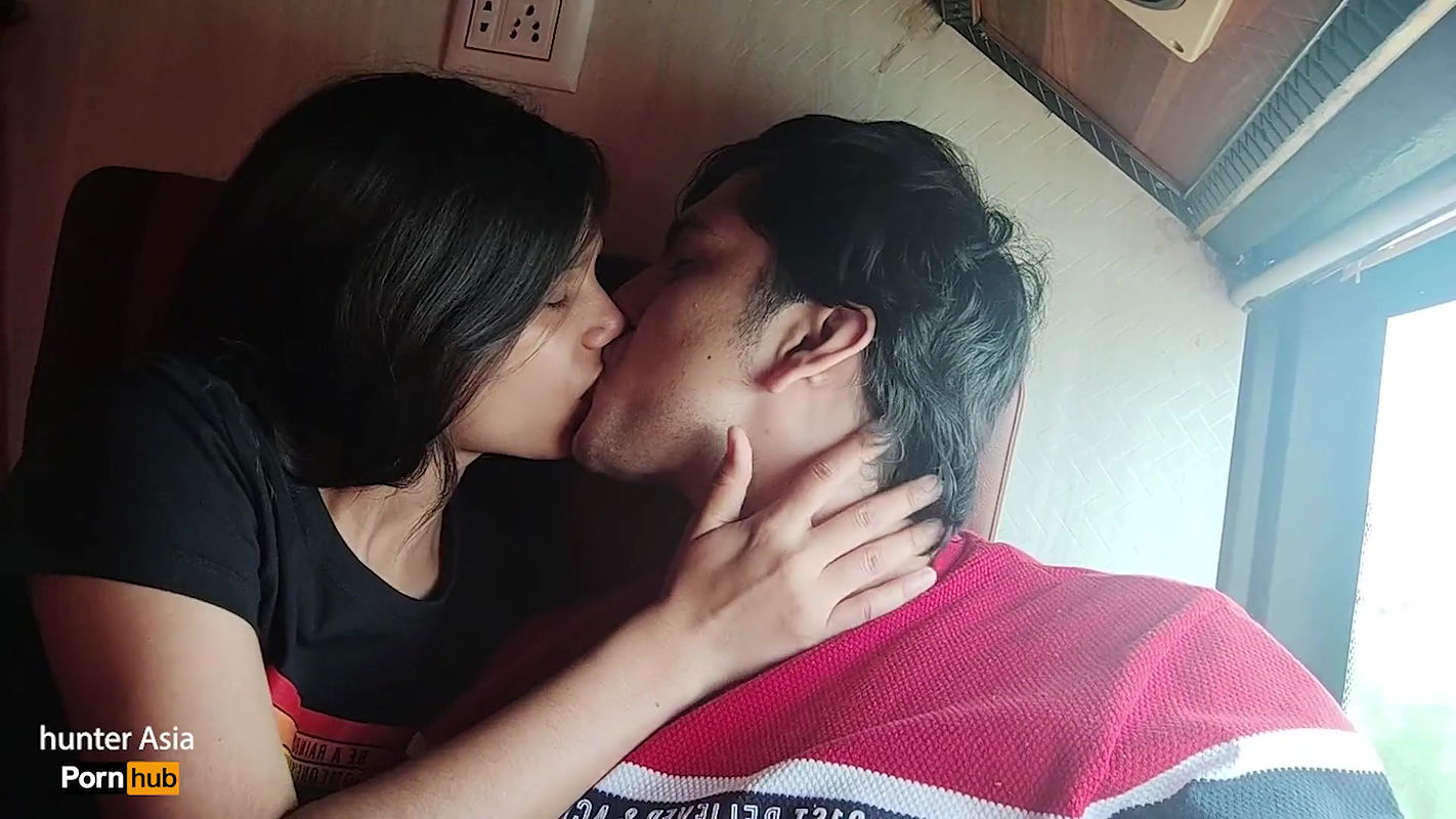 Indian Teen Couple Kissing in the Bus