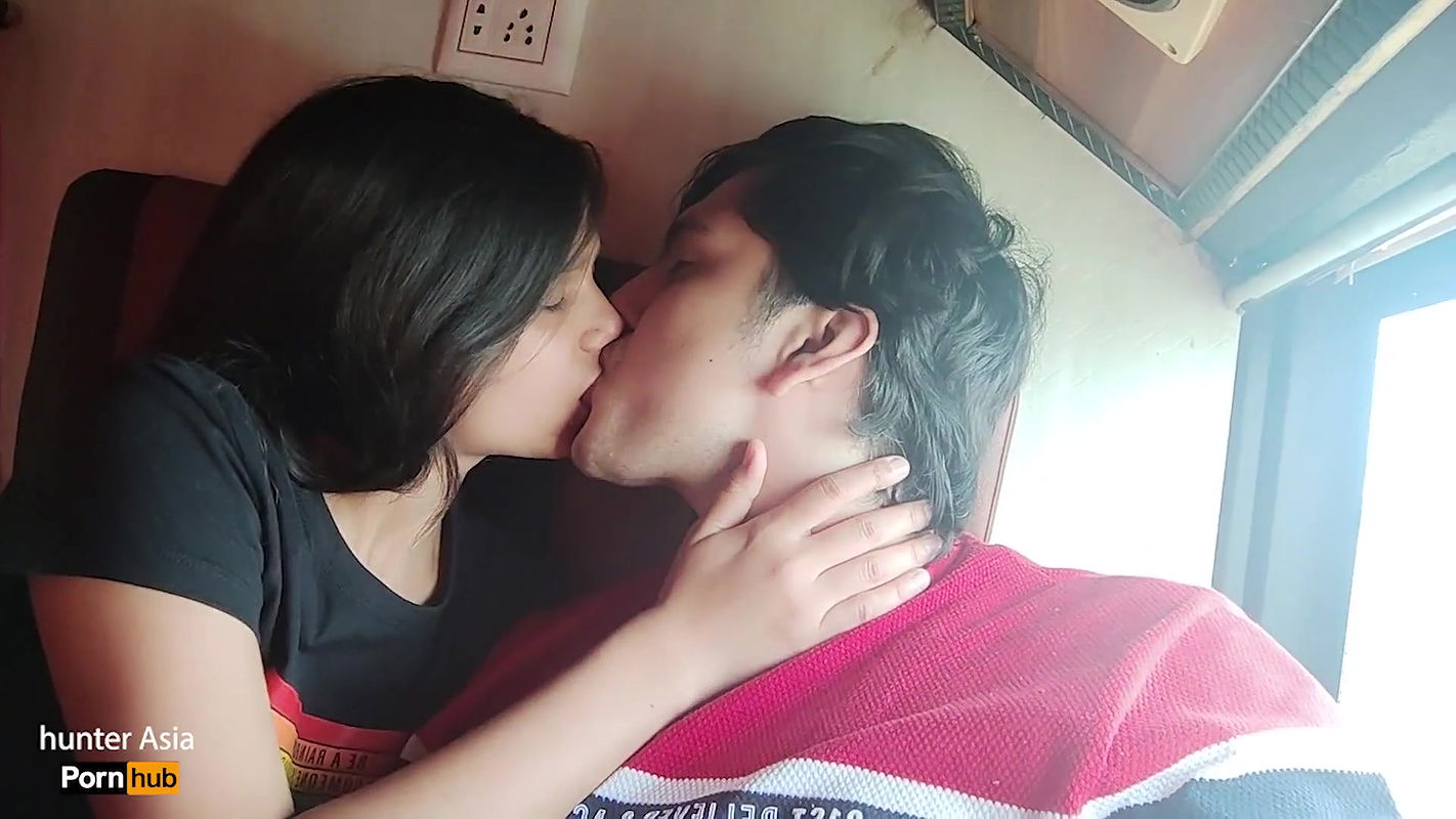 Indian Teen Couple Kissing in the Bus