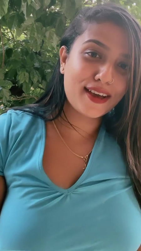 Cute malayali chubby girl huge breasts in blue tshirt