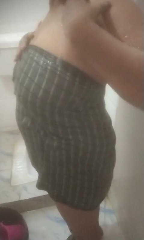 Husband and wife bathing and enjoying