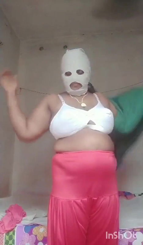 Indian lady bedroom dress change performance