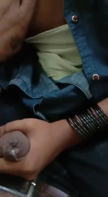 Gf cover face during handjob