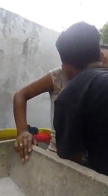 Young Shy Girl with Big Titties Getting Fucked by Neighborhood Boy in Public Bath Pla