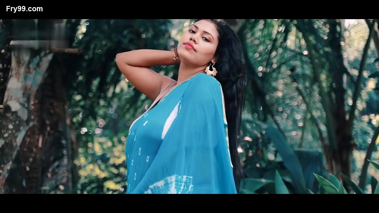 Barsha Banerjee in Blue Saree Flaunting Her Chubby Body