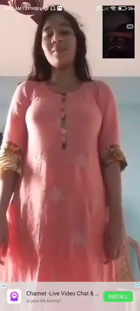 Beautiful girl showing