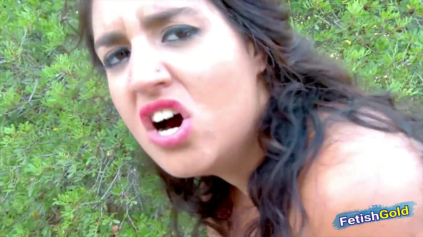 Chubby Teen Brunette Gets her Tight Pussy Hammered in Forest by Older Guy