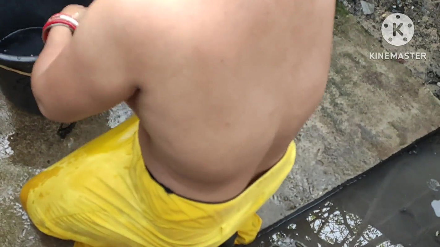 Bathing outside nude sex