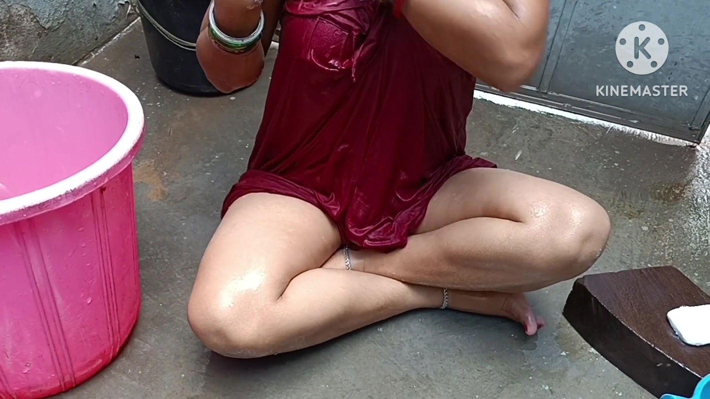 Wet Indian Housewife Outside