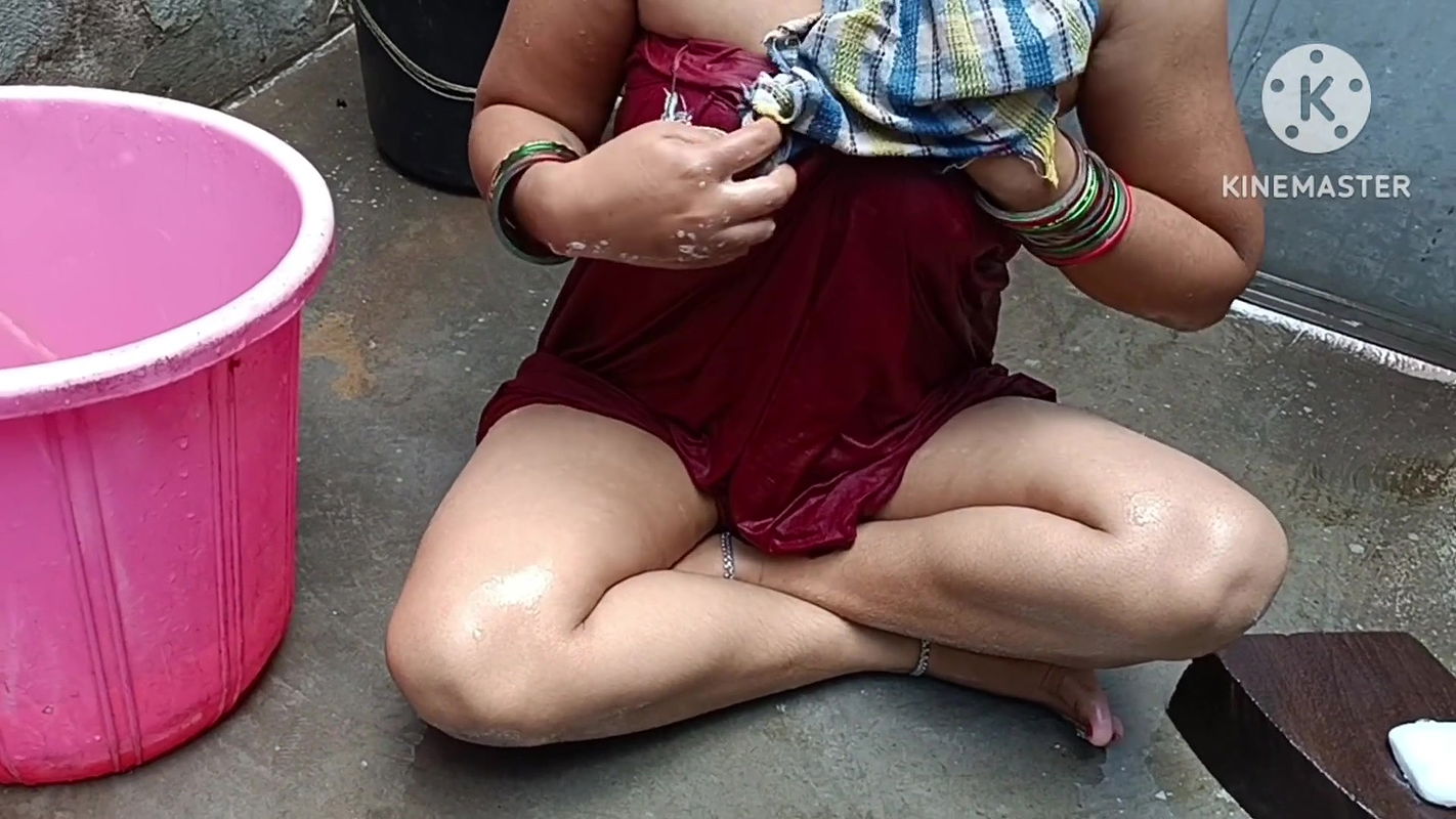 Wet Indian Housewife Outside