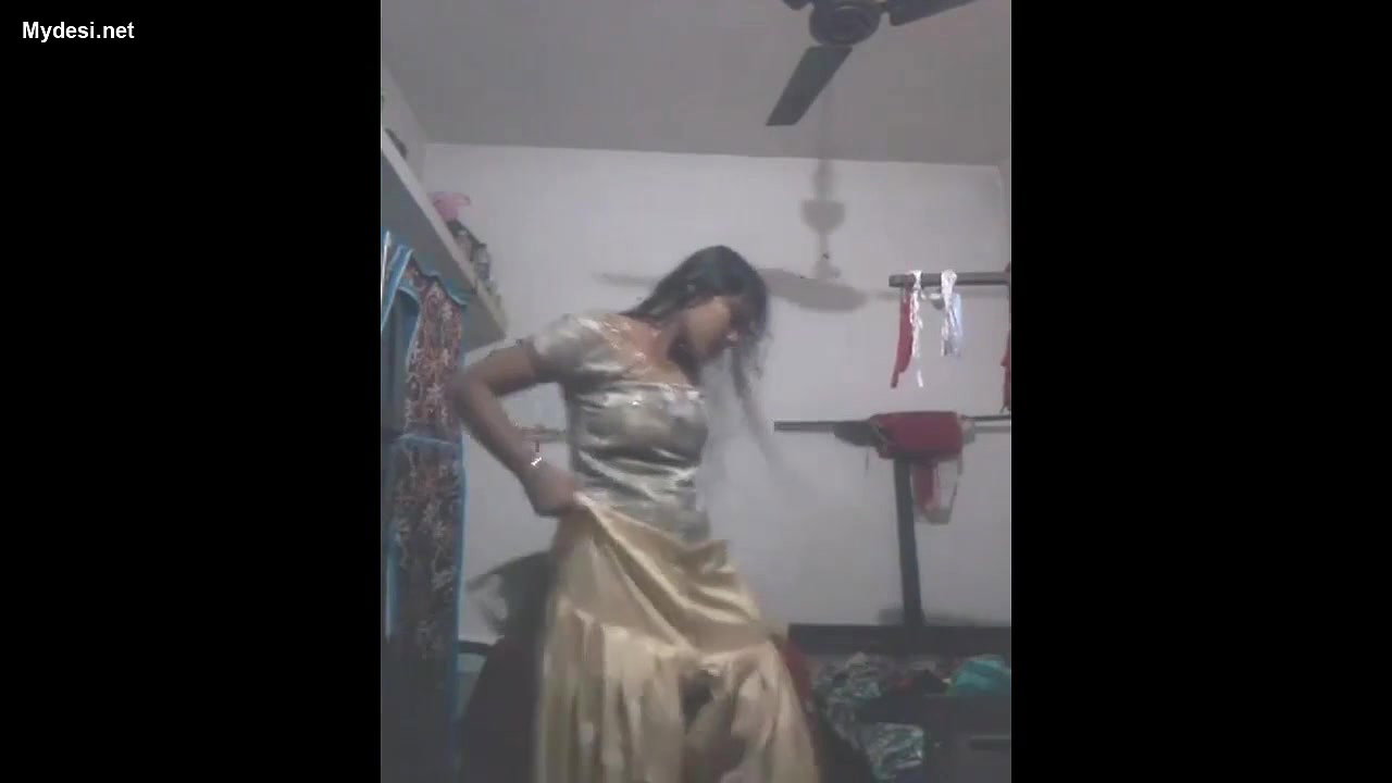 sexy desi wife wearing clother after shower