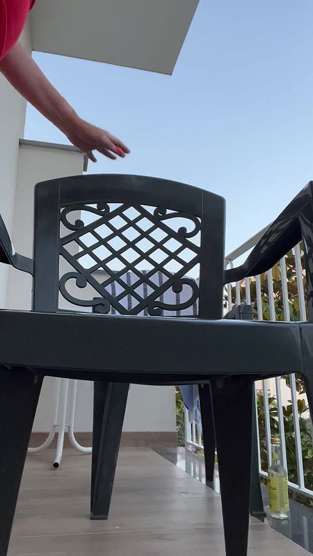 Made myself squirt on a balcony in Italy