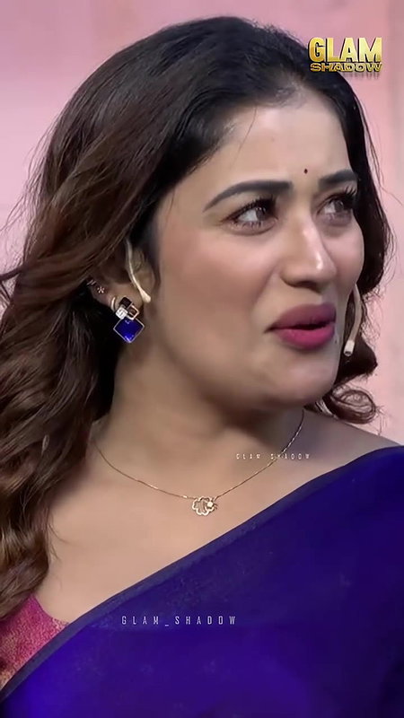 anumol sexy wide tummy in violet saree 22