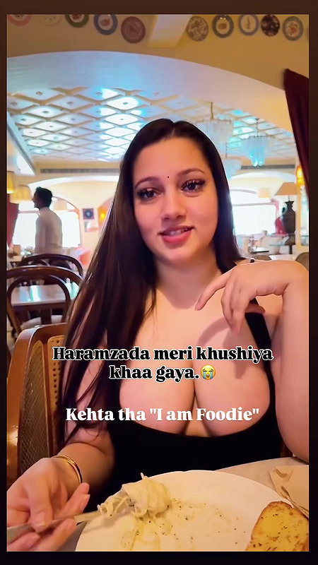 busty punjabi lady huge breasts in black top 22