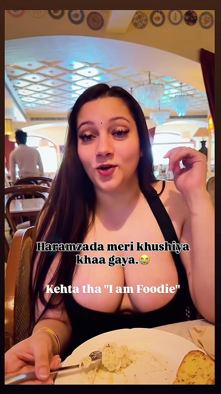 busty punjabi lady huge breasts in black top 22