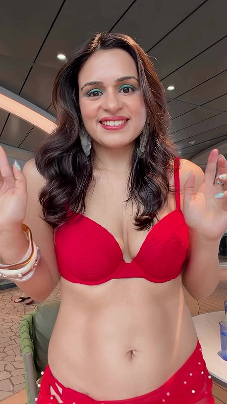 slim desi nri girl in red bikini 22