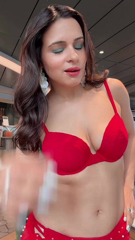 slim desi nri girl in red bikini 22